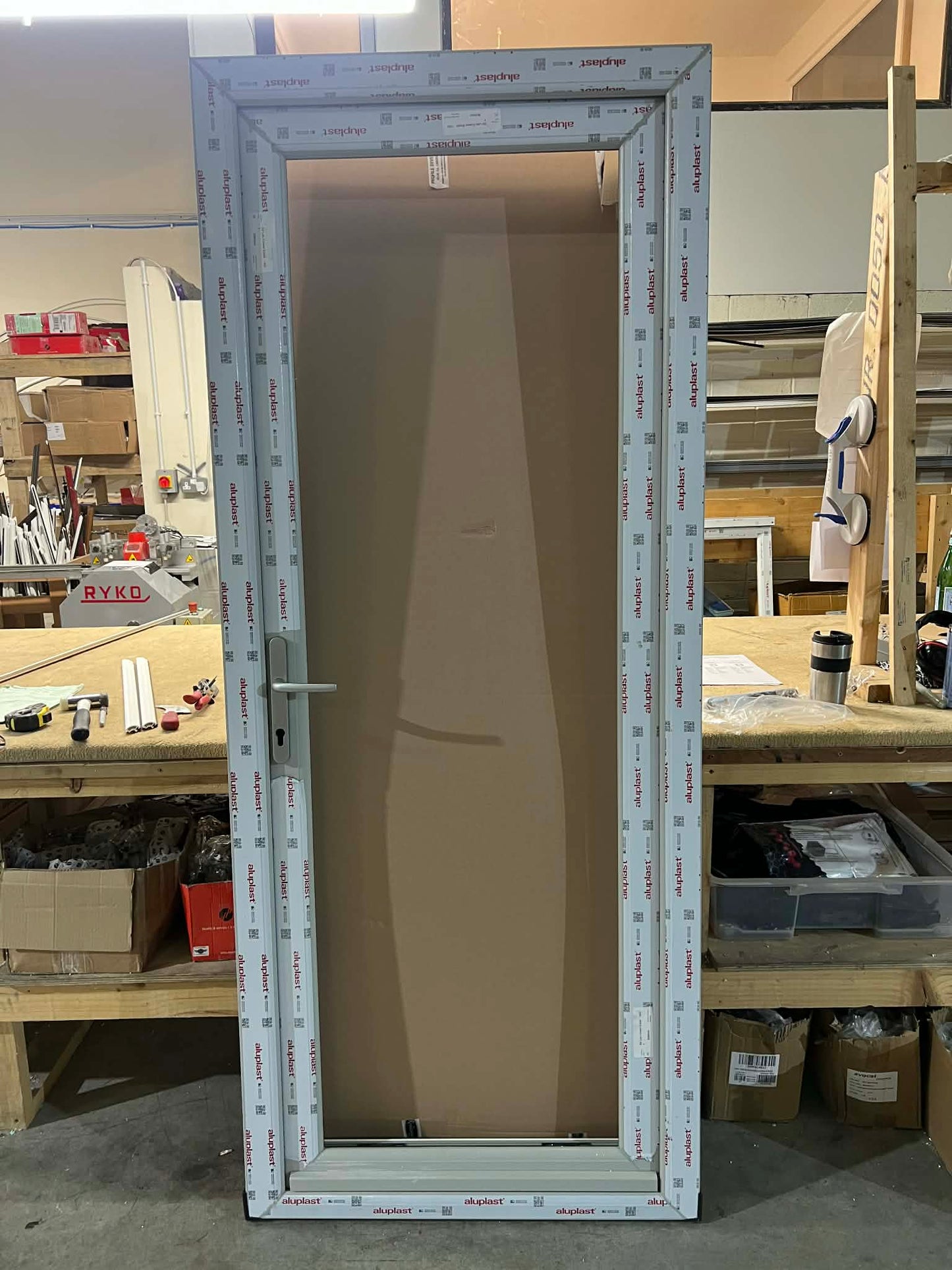 uPVC Door - 890mm x 2150mm - Full  Glass, Inwards Opening, White, Double and Triple Glazing