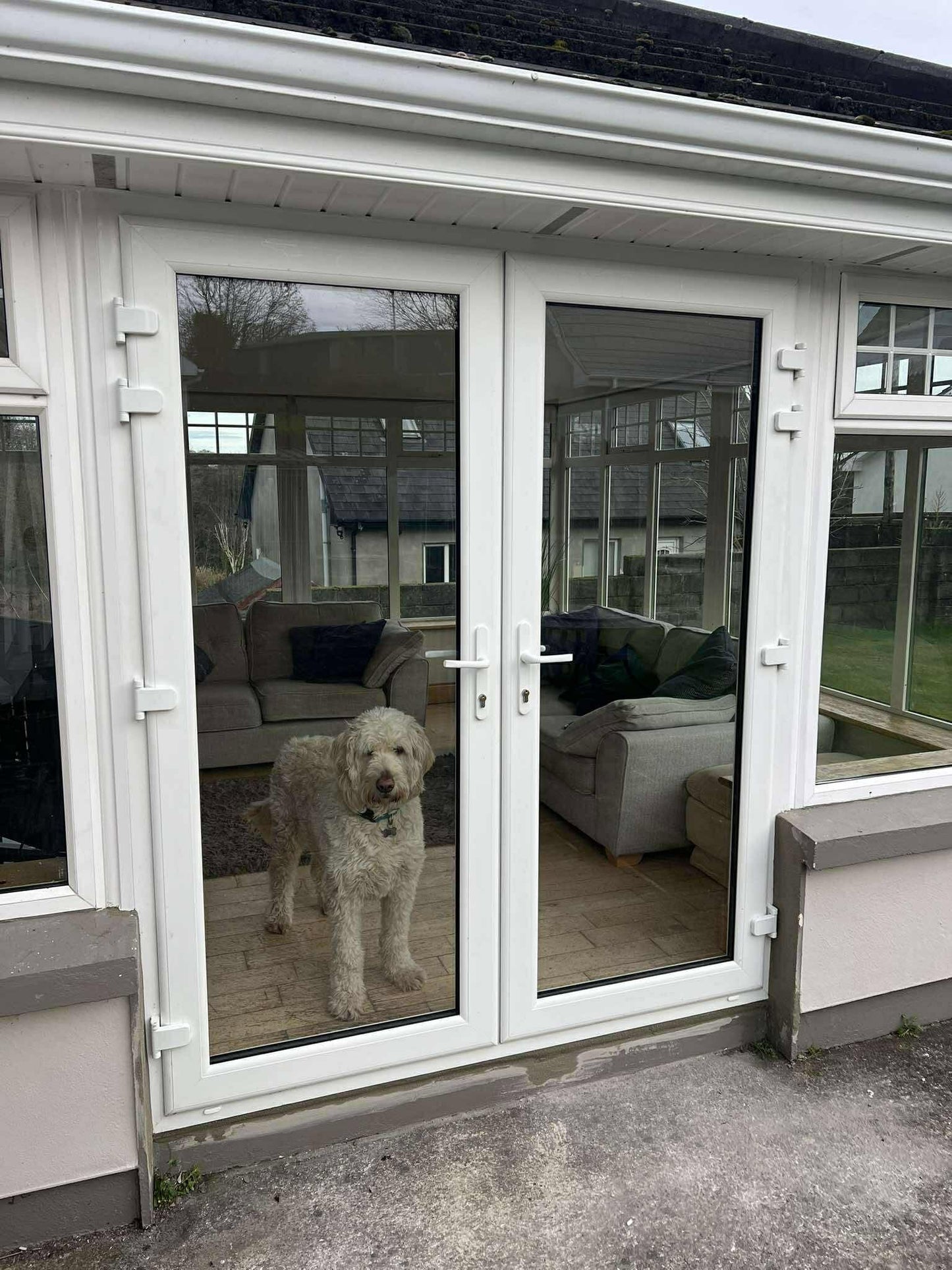uPVC French Doors  - Opening Outward - 1790 x 2090 - White/Anthracite - Double/Triple Glazed