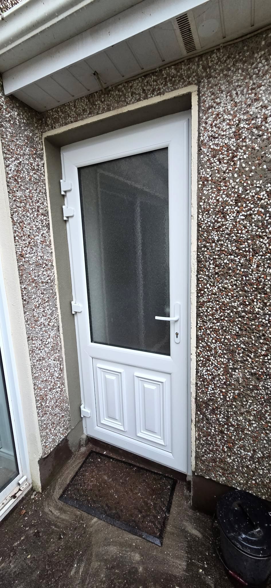 uPVC Door - 890x2090 - Half Glass, Inwards Opening, White/Anthracite, Double/Triple Glazing