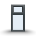 Top Opening Casement Window - 600x1200, Opening outwards, White/Anthracite, Double/Triple Glazing
