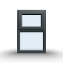 Top Opening Casement Window - 600x900, Opening outwards, White/Anthracite, Double/Triple Glazing