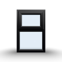 Top Opening Casement Window - 600x900, Opening outwards, White/Anthracite, Double/Triple Glazing