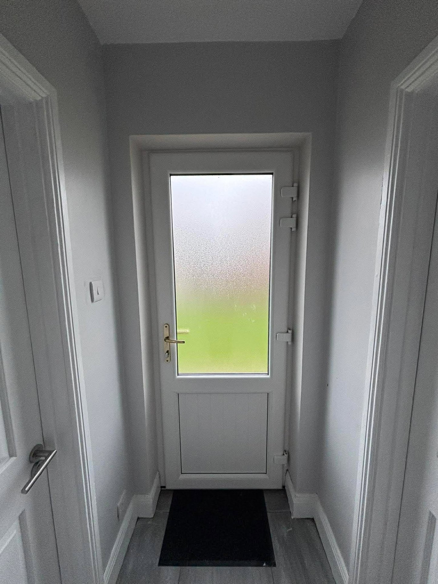 uPVC Door - 890x2090 - Half Glass, Inwards Opening, White/Anthracite, Double/Triple Glazing