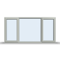 Side Opening Casement Window - 2400x1065, Opening outwards ( 2 Opening Sashes)