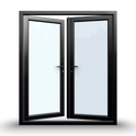uPVC French Doors  - Opening Inward - 1790 x 2090 - White/Anthracite - Double/Triple Glazed