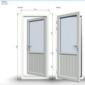uPVC Door - 890x2090 - Half Glass, Inwards Opening, White/Anthracite, Double/Triple Glazing