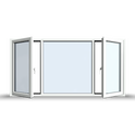 Side Opening Casement Window - 2400x1065, Opening outwards ( 2 Opening Sashes)