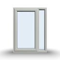 Side Opening Casement Window - 900x1200, Half Glass, Opening Outwards, White/Anthracite, Double/Triple Glazing