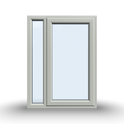 Side Opening Casement Window - 900x1200, Half Glass, Opening Outwards, White/Anthracite, Double/Triple Glazing