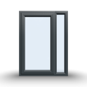 Side Opening Casement Window - 900x1200, Half Glass, Opening Outwards, White/Anthracite, Double/Triple Glazing