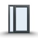 Side Opening Casement Window - 900x1200, Half Glass, Opening Outwards, White/Anthracite, Double/Triple Glazing
