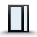 Side Opening Casement Window - 900x1200, Half Glass, Opening Outwards, White/Anthracite, Double/Triple Glazing