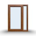 Side Opening Casement Window - 900x1200, Half Glass, Opening Outwards, White/Anthracite, Double/Triple Glazing