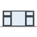 Side and Top Opening Casement Window - 2400x1200 Opening outwards ( 4 Opening Sashes)