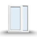 Side Opening Casement Window - 900x1200, Half Glass, Opening Outwards, White/Anthracite, Double/Triple Glazing