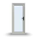 uPVC Door - 890x2090 - Full Glass, Inwards Opening, White/Anthracite, Double/Triple Glazing