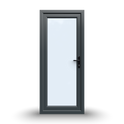 uPVC Door - 890x2090 - Full Glass, Inwards Opening, White/Anthracite, Double/Triple Glazing
