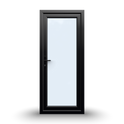 uPVC Door - 890x2090 - Full Glass, Inwards Opening, White/Anthracite, Double/Triple Glazing