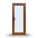 uPVC Door - 890x2090 - Full Glass, Inwards Opening, White/Anthracite, Double/Triple Glazing