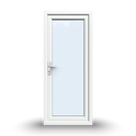 uPVC Door - 890x2090 - Full Glass, Inwards Opening, White/Anthracite, Double/Triple Glazing