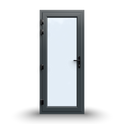 uPVC Door - 890x2090 - Full Glass, Outwards Opening, White/Anthracite, Double/Triple Glazing