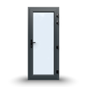 uPVC Door - 890x2090 - Full Glass, Outwards Opening, White/Anthracite, Double/Triple Glazing