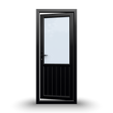 uPVC Door - 890x2090 - Half Glass, Inwards Opening, White/Anthracite, Double/Triple Glazing