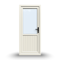 uPVC Door - 890x2090 - Half Glass, Inwards Opening, White/Anthracite, Double/Triple Glazing