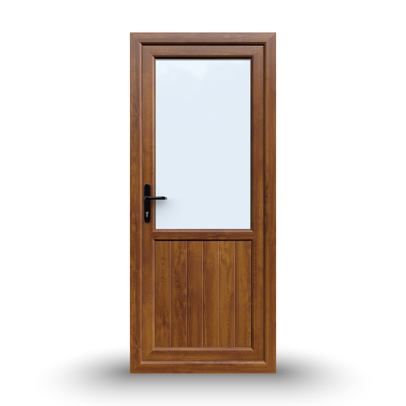 uPVC Door - 890x2090 - Half Glass, Inwards Opening, White/Anthracite, Double/Triple Glazing