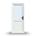 uPVC Door - 890x2090 - Half Glass, Inwards Opening, White/Anthracite, Double/Triple Glazing