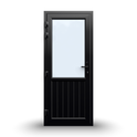 uPVC Door - 890x2090 - Half Glass, Outwards Opening, White/Anthracite, Double/Triple Glazing