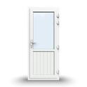 uPVC Door - 890x2090 - Half Glass, Outwards Opening, White/Anthracite, Double/Triple Glazing