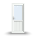 uPVC Door - 890x2090 - Half Glass, Inwards Opening, White/Anthracite, Double/Triple Glazing