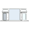 Side and Top Opening Casement Window - 2400x1200 Opening outwards ( 4 Opening Sashes)