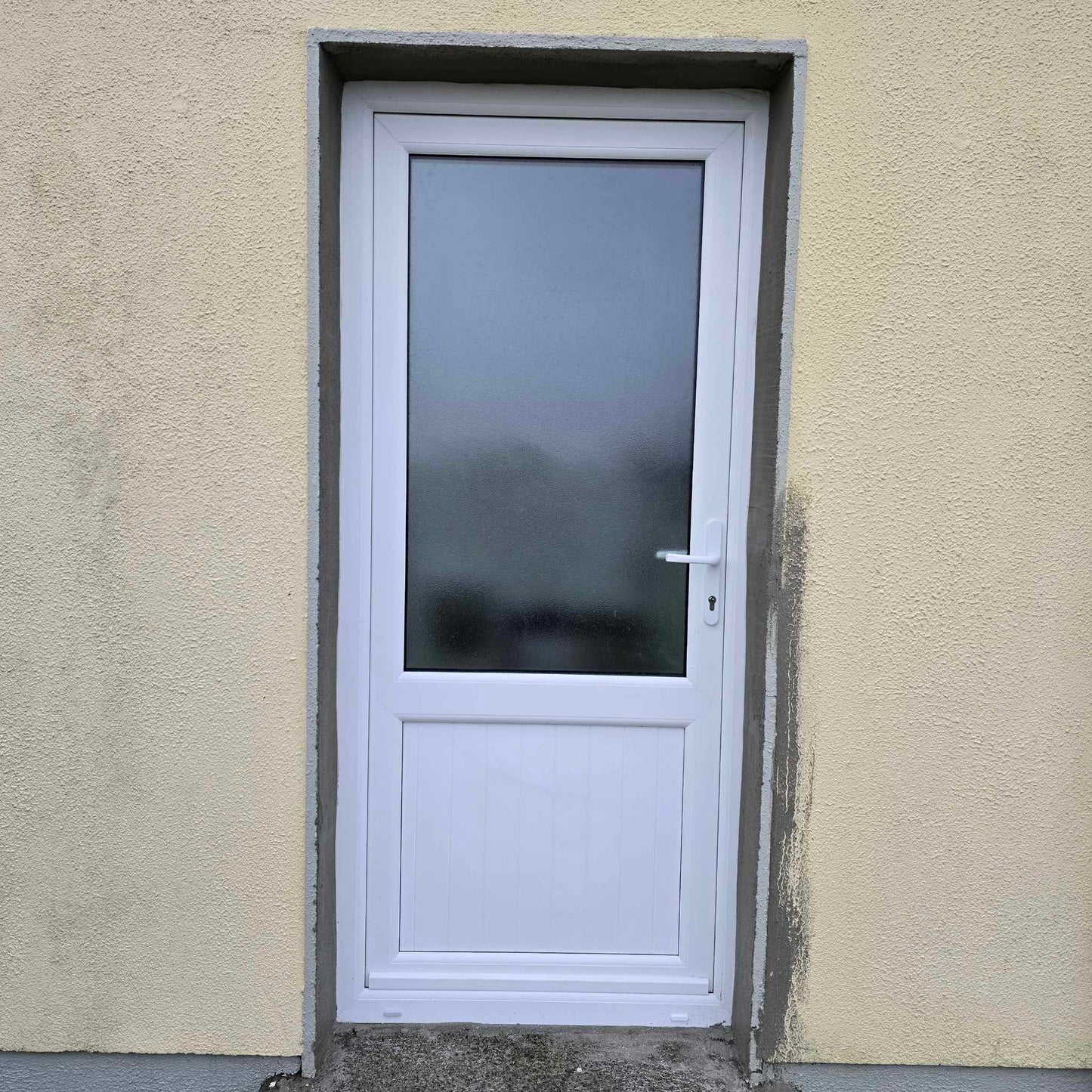 uPVC Door - 890x2090 - Half Glass, Inwards Opening, White/Anthracite, Double/Triple Glazing